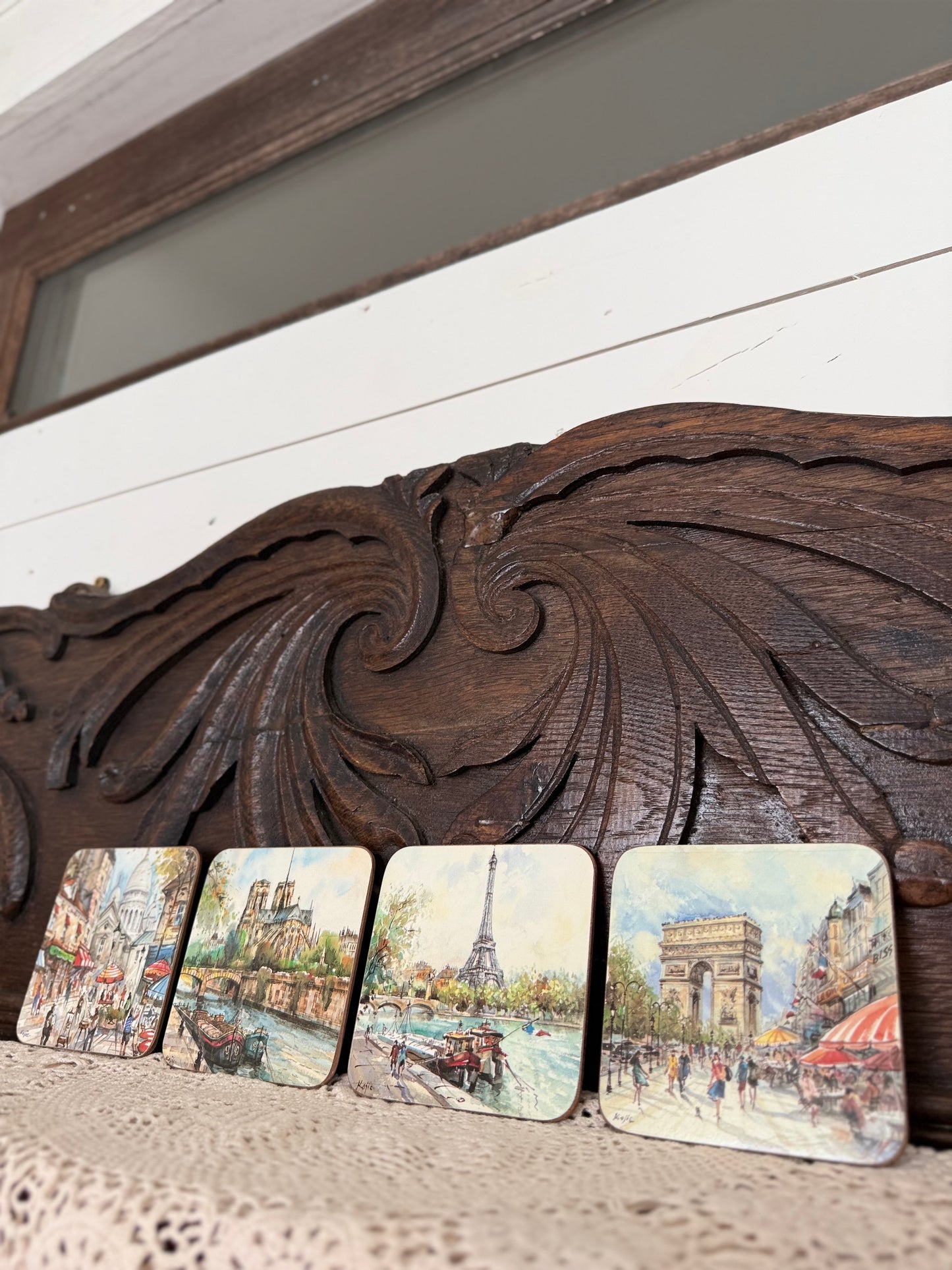 Vintage Paris Scene Coaster Set