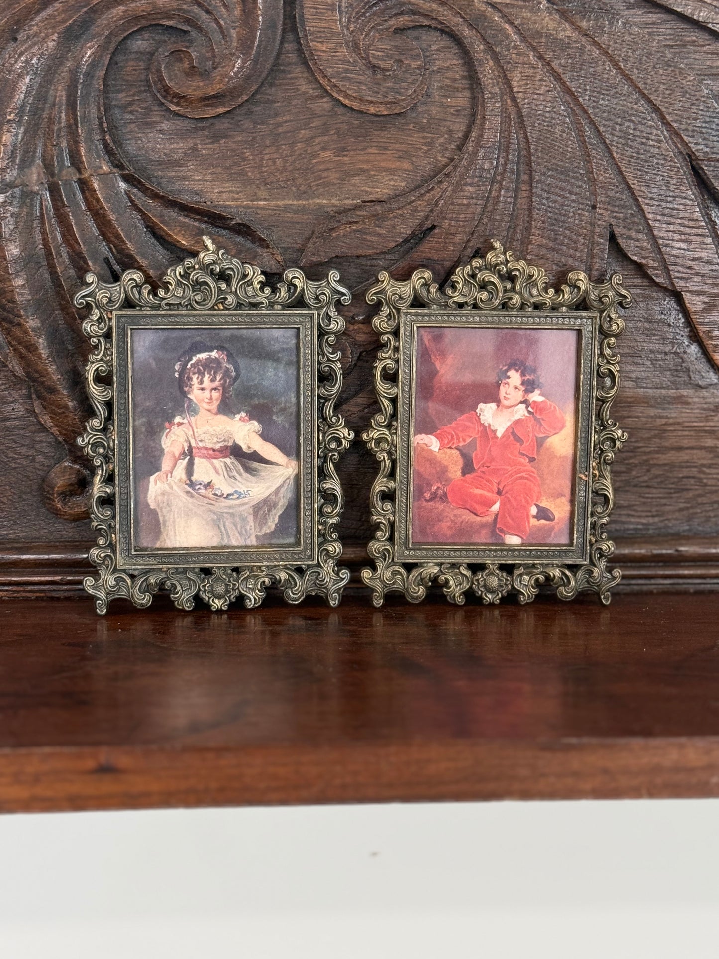 Set of 2 Ornate Vintage Framed Victorian Prints