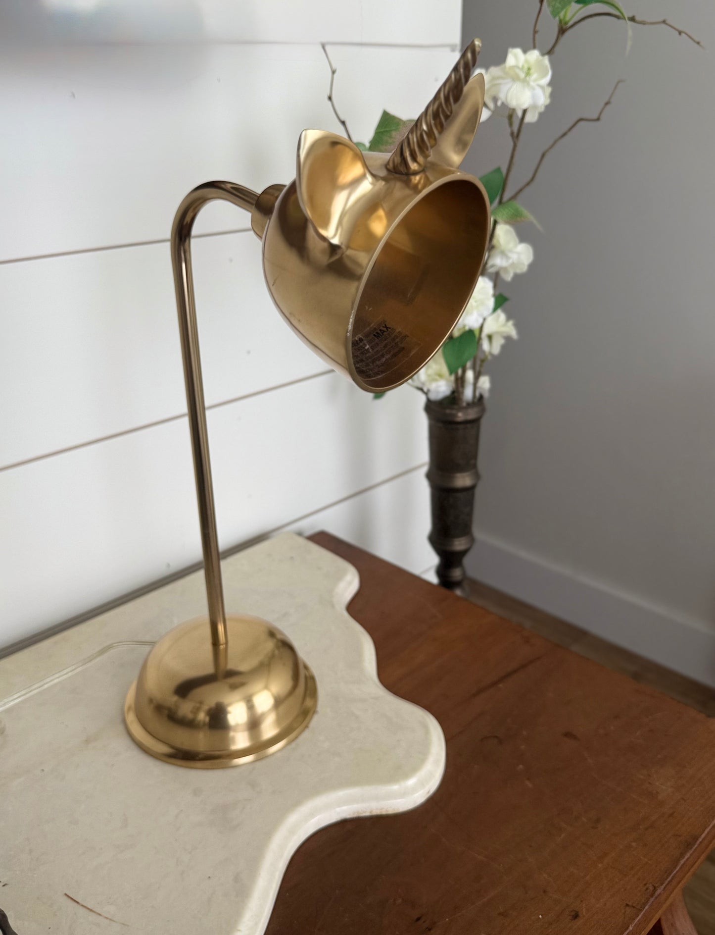 Brass Unicorn Accent Lamp