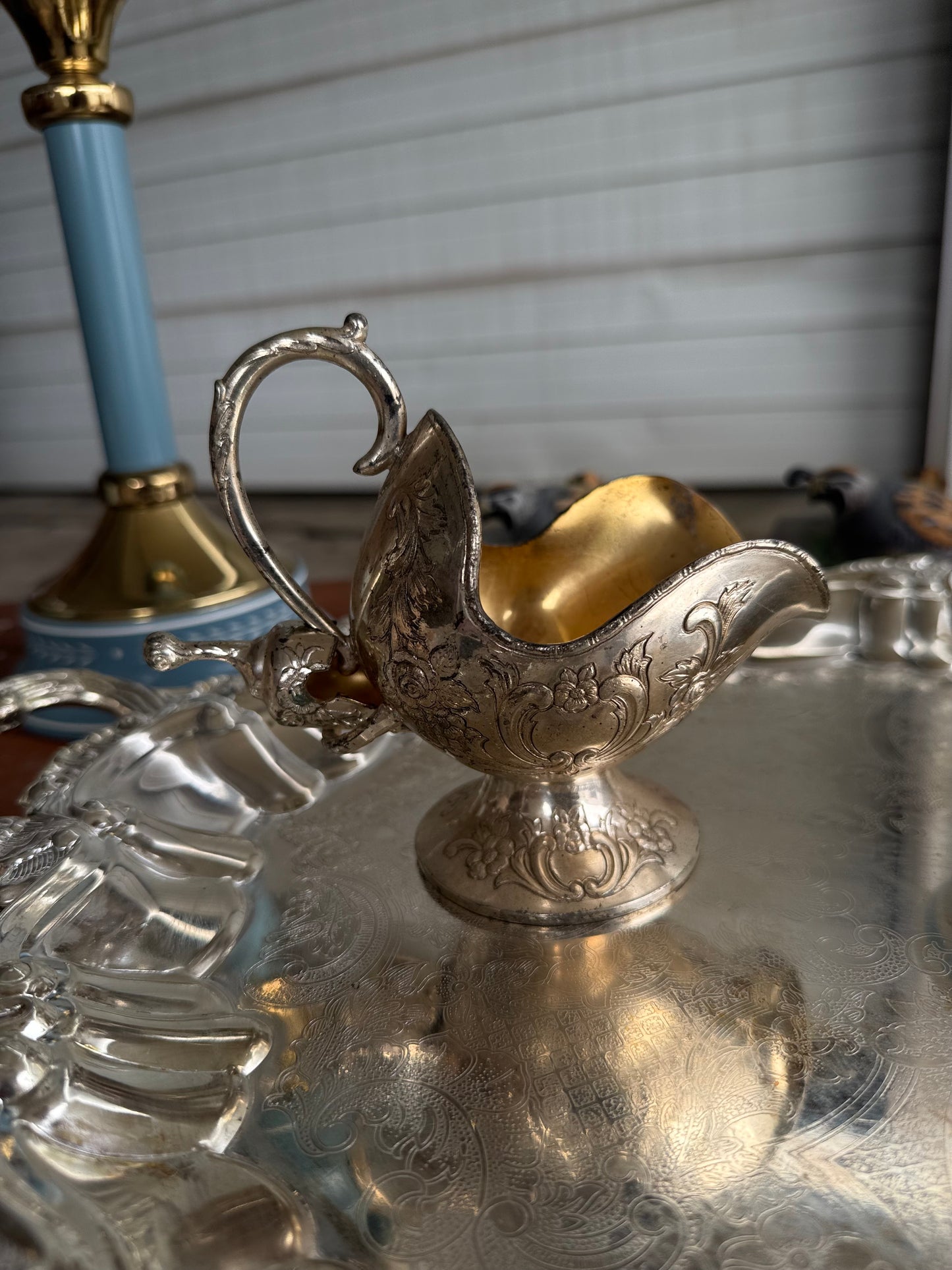 Vintage Silverplate Sugar Scuttle w/Scoop