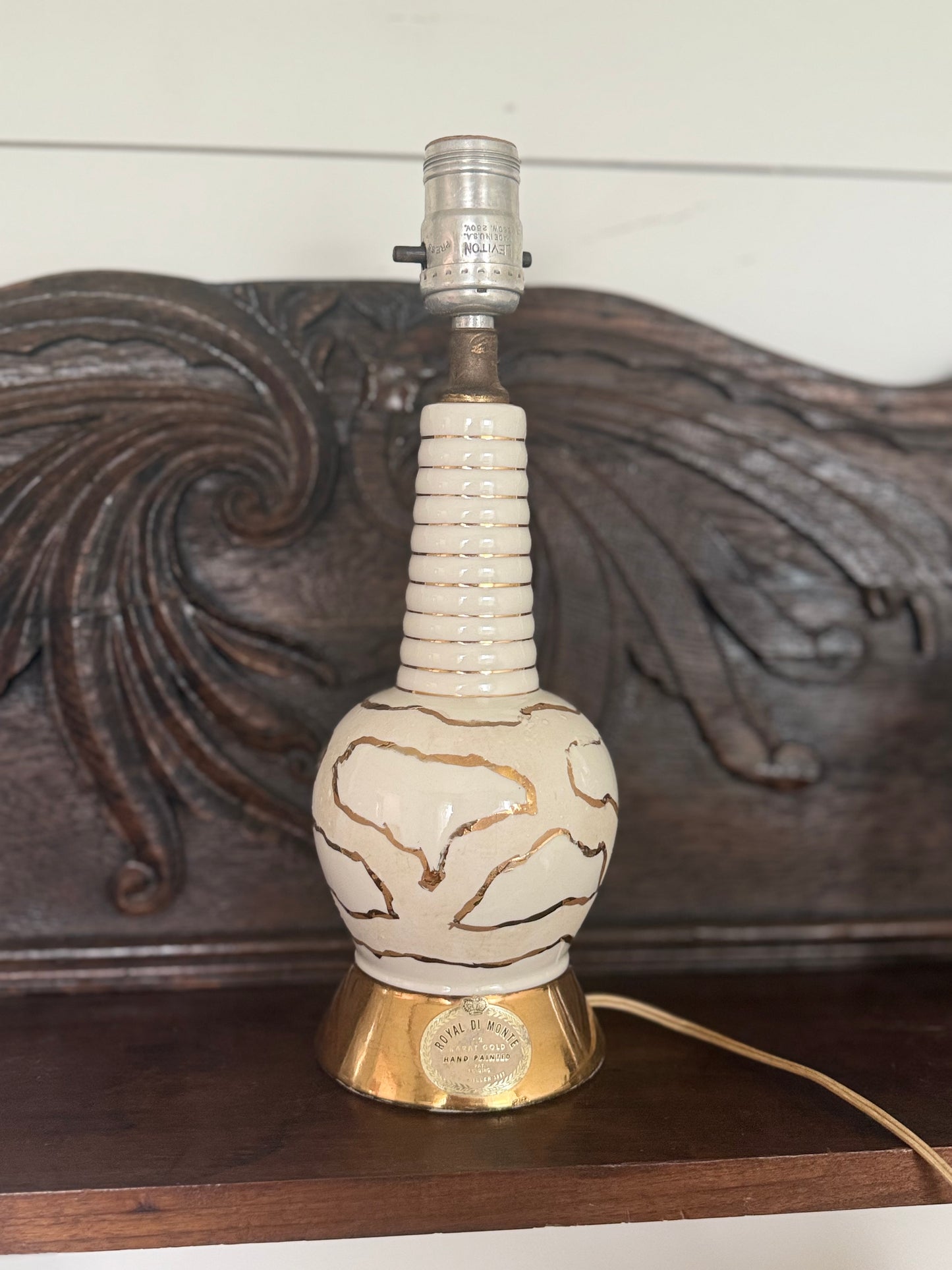 Vintage Royal Di Monti Italian Hand Painted Lamp Base