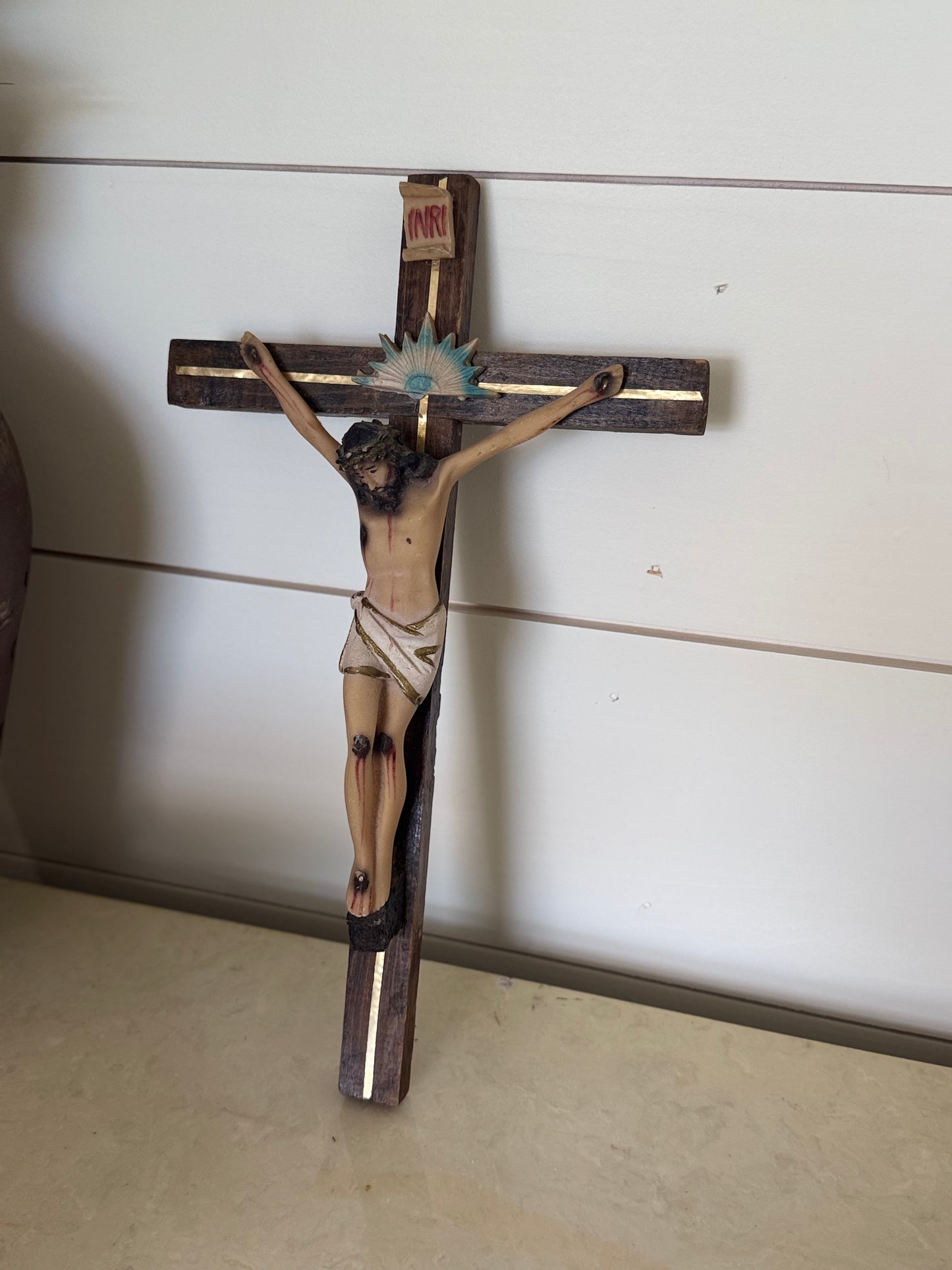 Vintage Wooden Crucifix Wall Cross