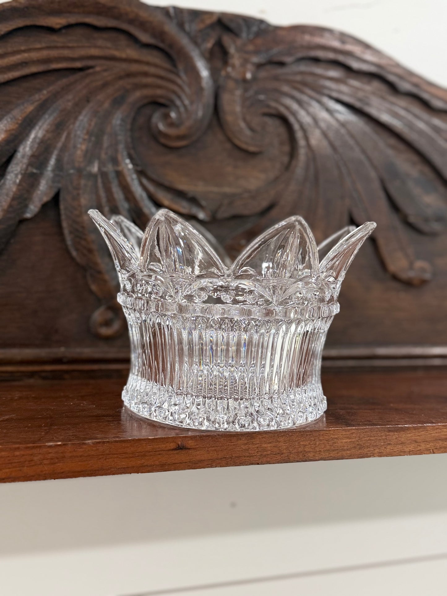 Vintage Pressed Glass Crown Bowl