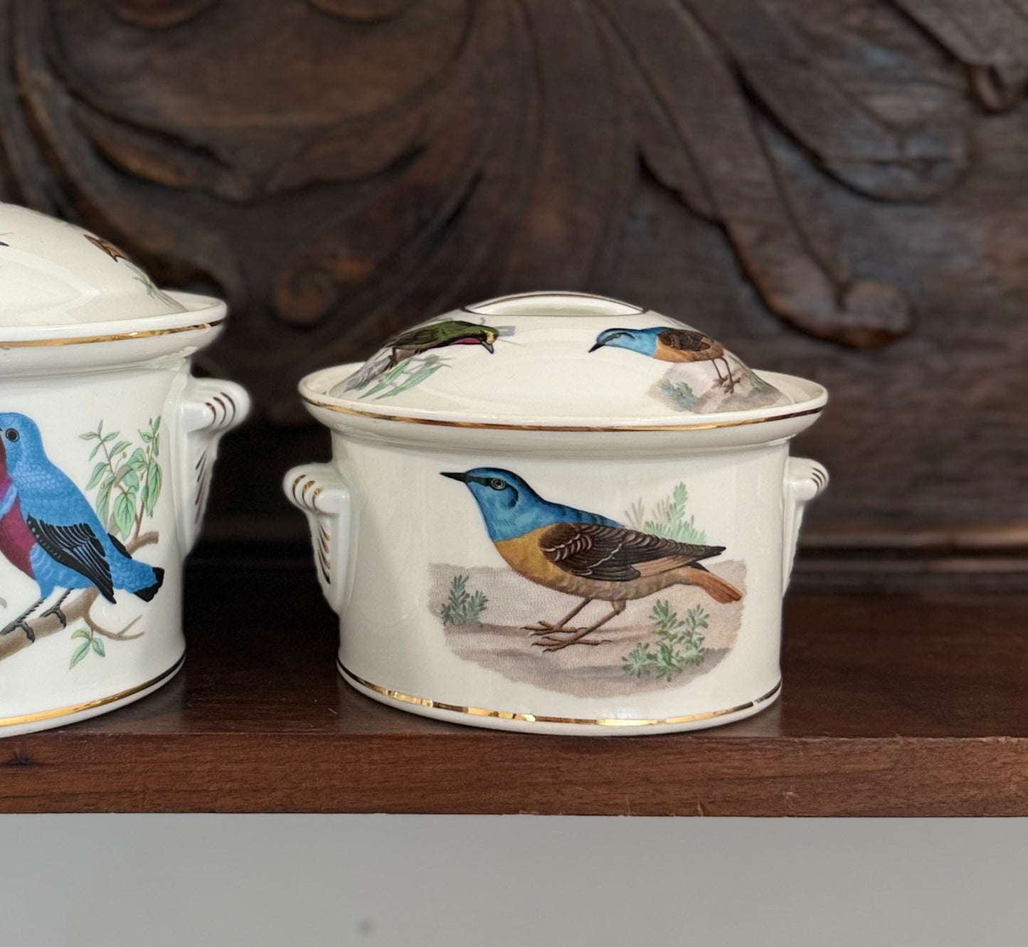 French Porcelain Bird Covered Tureens (Sold Separately)