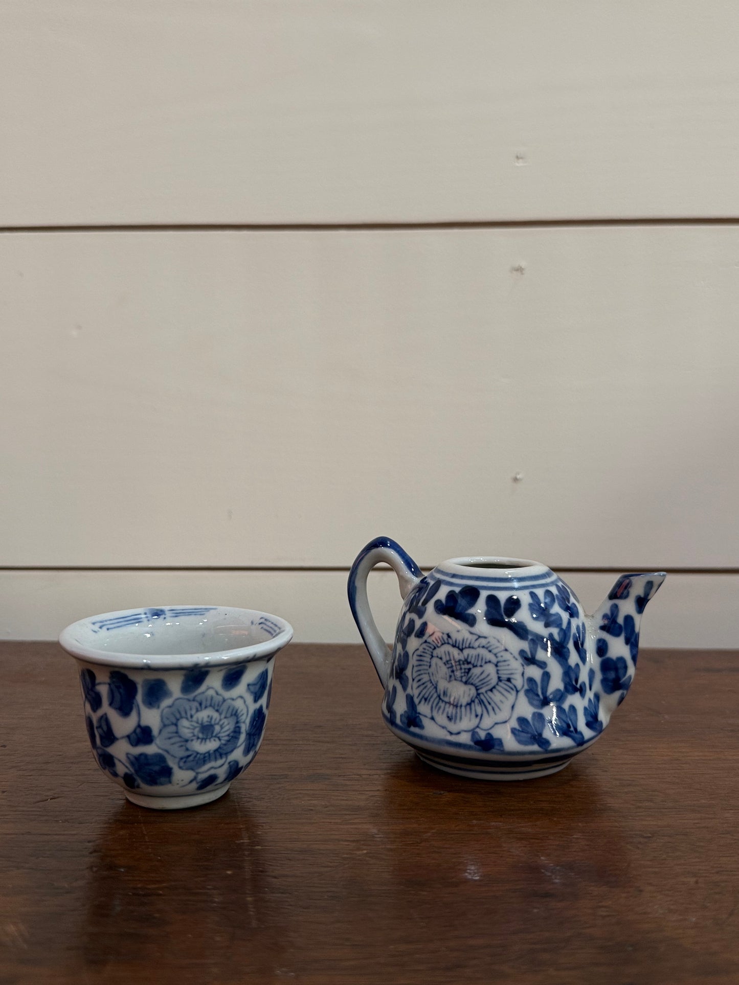 Mini Blue & White Teapot & Cup Set