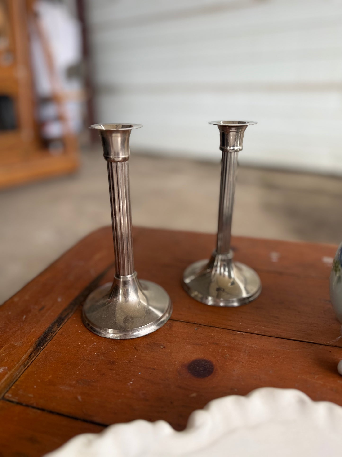 Vintage Silverplate Candlesticks (Pair)