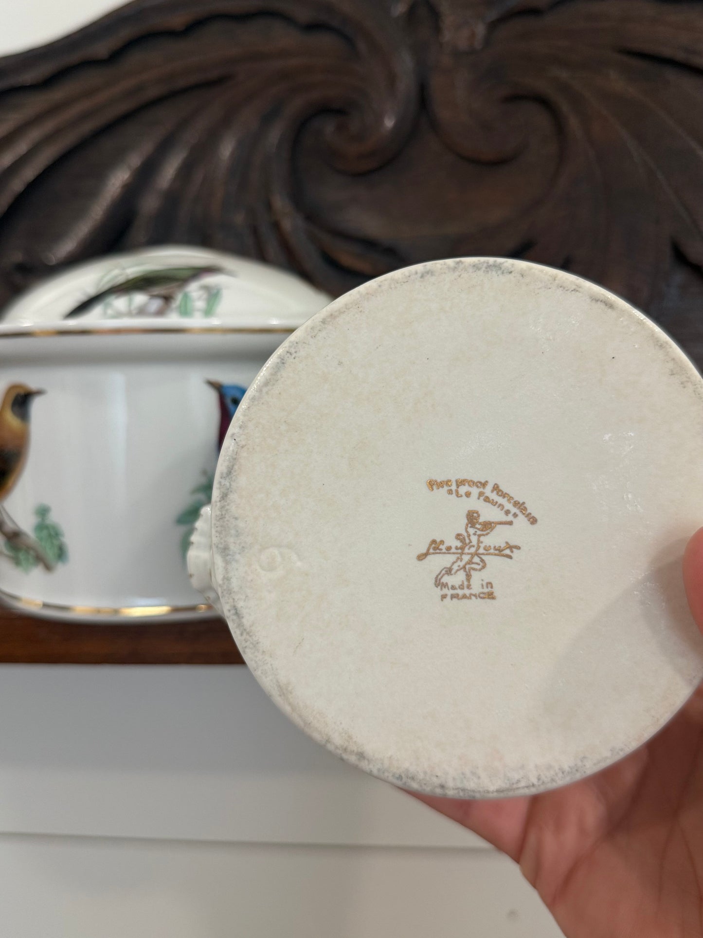 French Porcelain Bird Covered Tureens (Sold Separately)