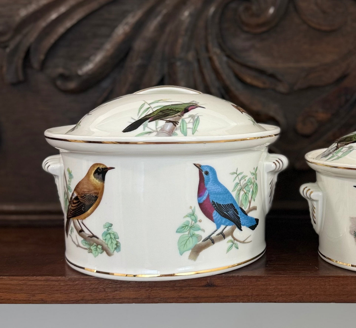 French Porcelain Bird Covered Tureens (Sold Separately)