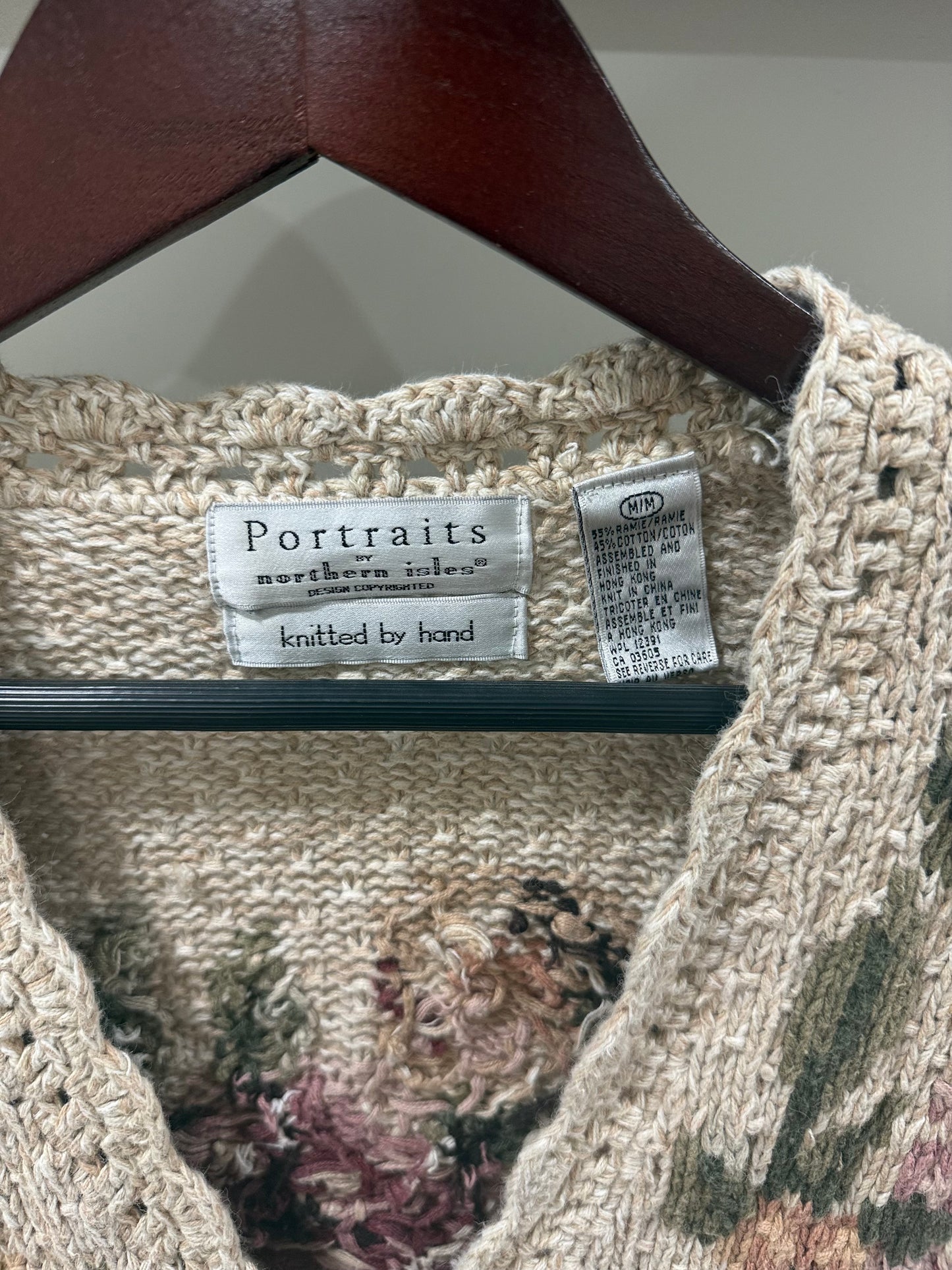 Portraits by Northern Isles Hand-Knit Floral Cardigan | Medium