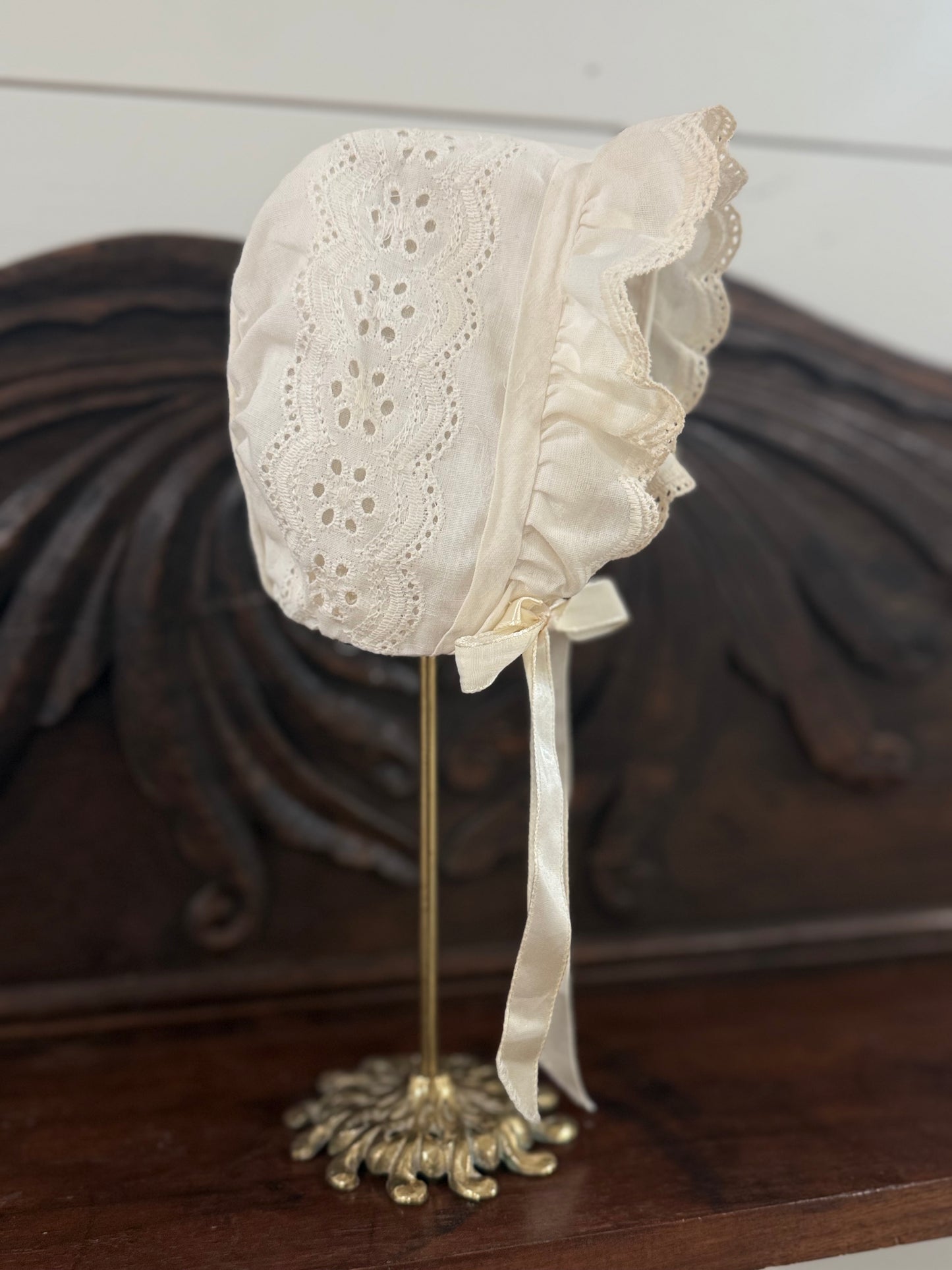 Vintage Eyelet Baby Bonnet