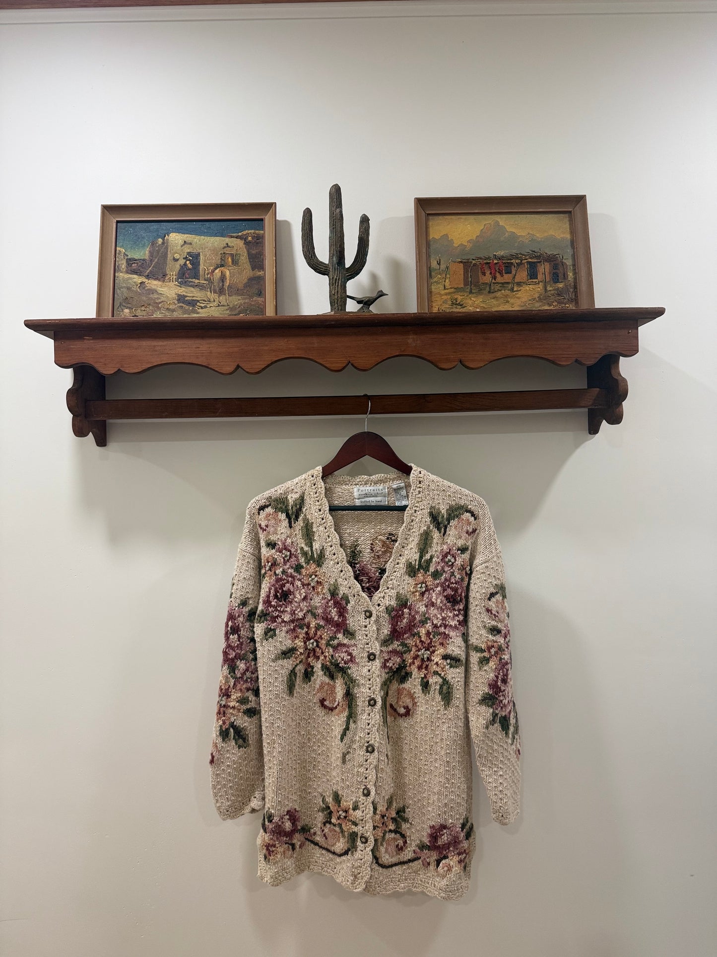 Portraits by Northern Isles Hand-Knit Floral Cardigan | Medium
