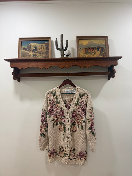 Portraits by Northern Isles Hand-Knit Floral Cardigan | Medium