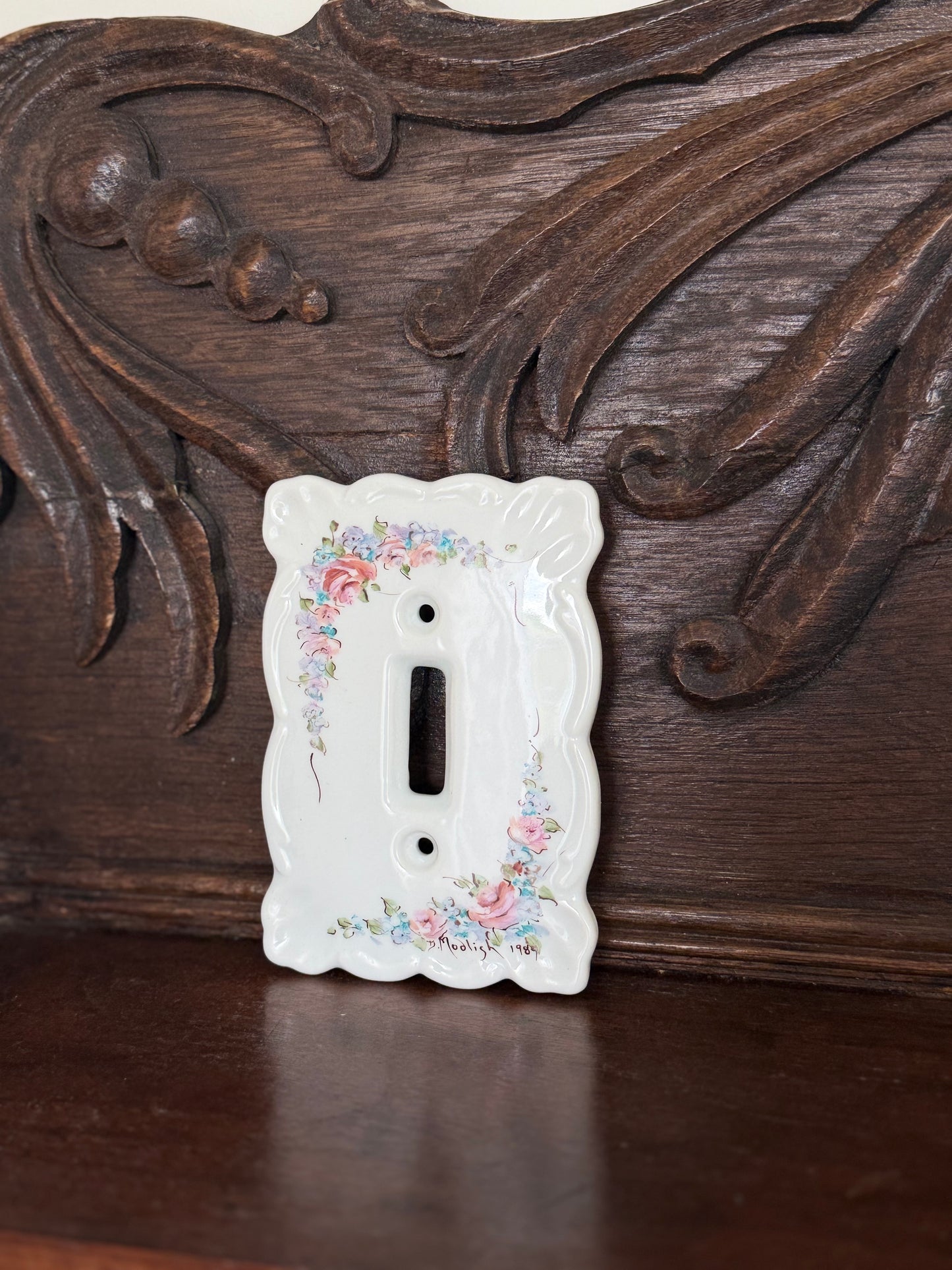 Vintage Floral Porcelain Light Switch Cover