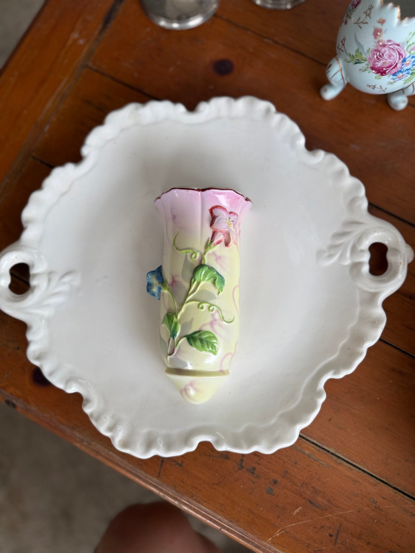 Vintage Floral Wall Pocket Vase