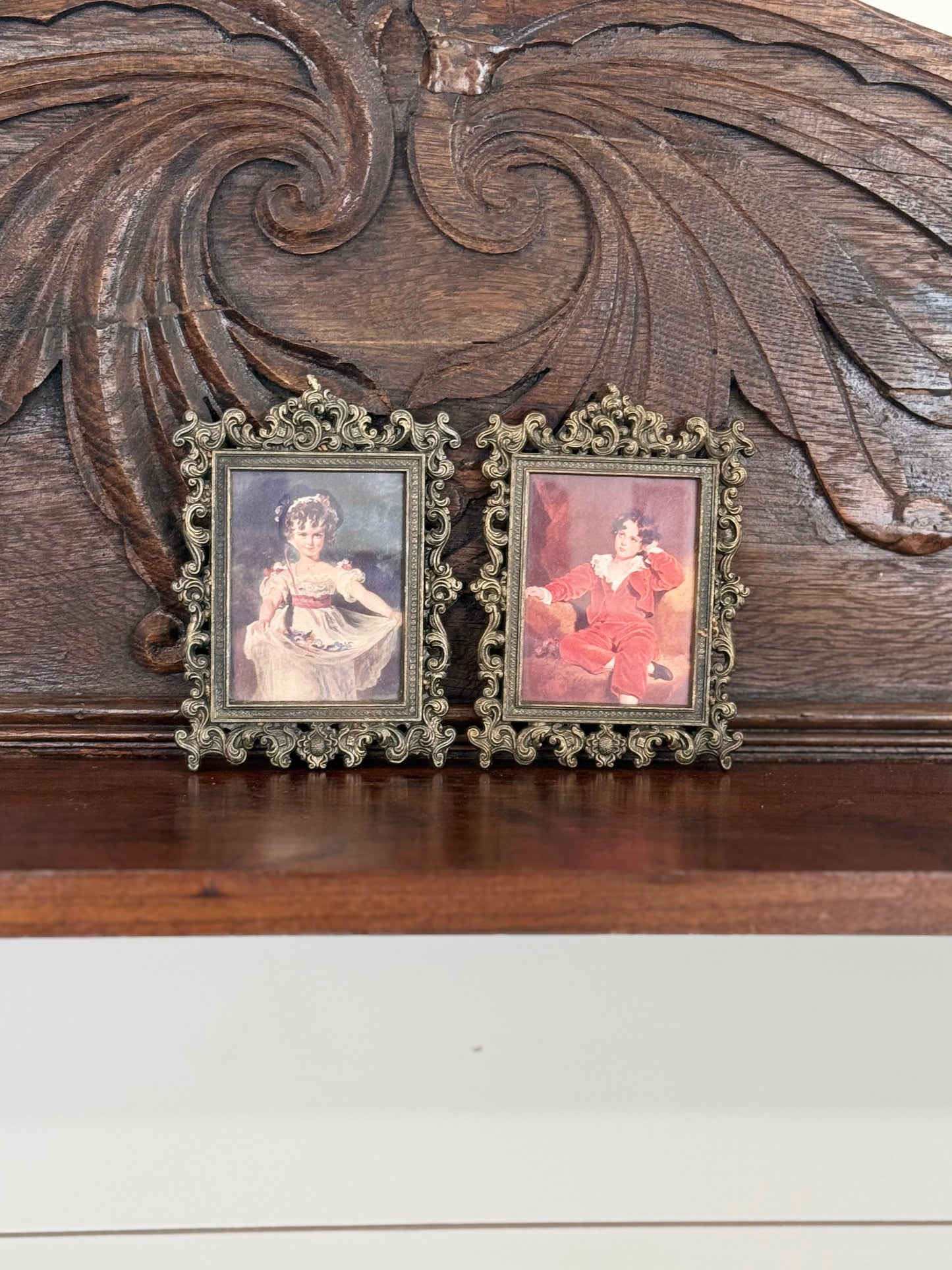 Set of 2 Ornate Vintage Framed Victorian Prints