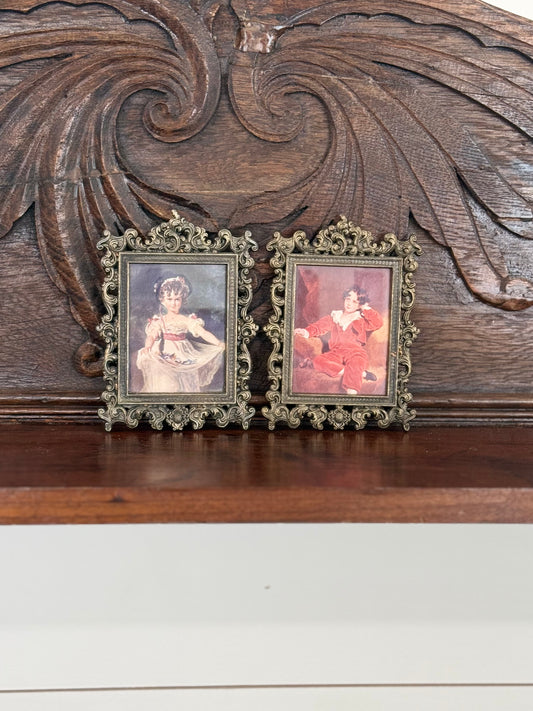 Set of 2 Ornate Vintage Framed Victorian Prints