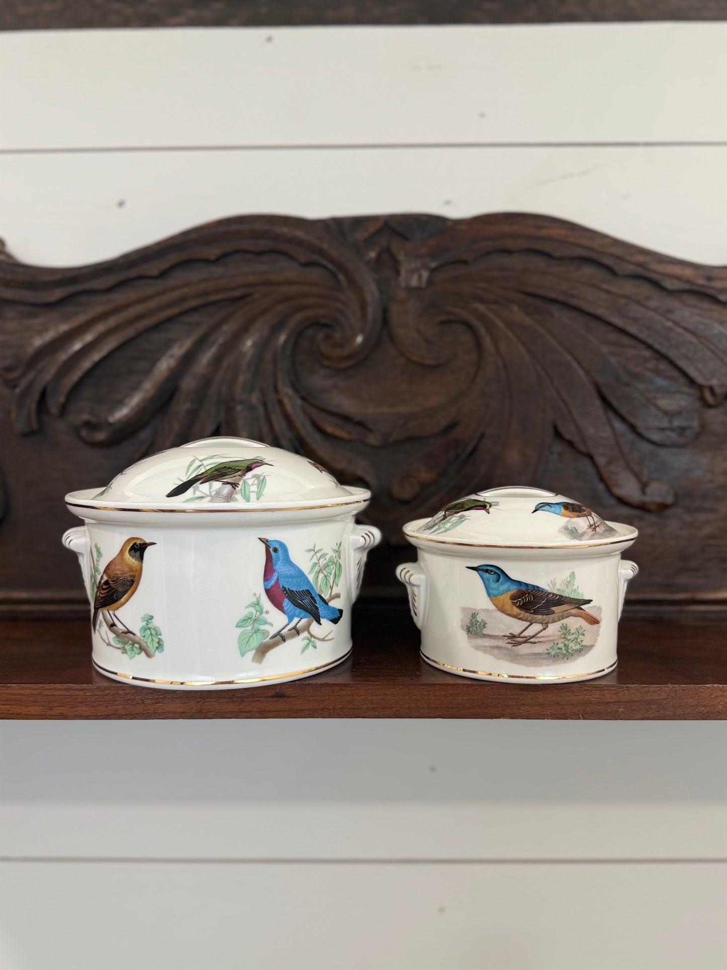 French Porcelain Bird Covered Tureens (Sold Separately)