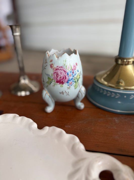 Vintage Floral Egg Vase