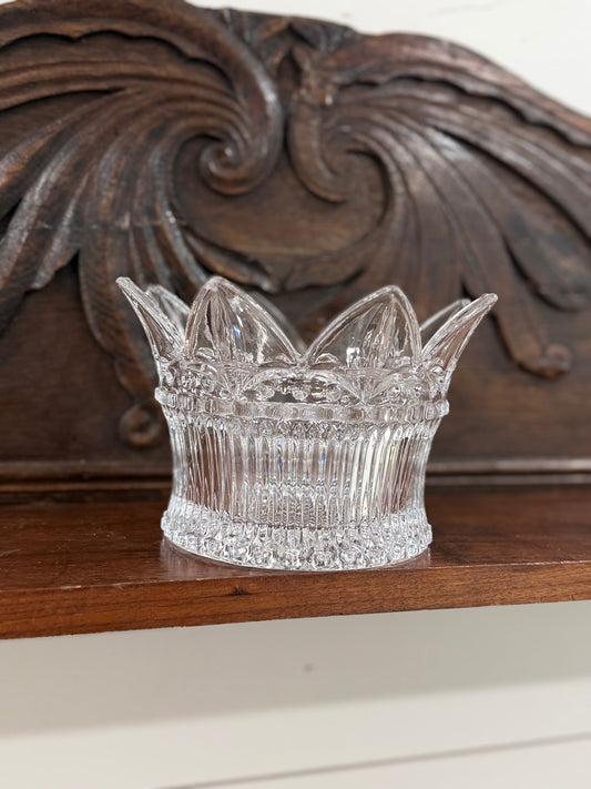 Vintage Pressed Glass Crown Bowl