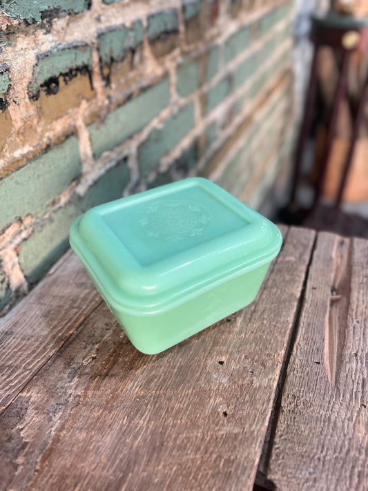 Fire King Jadeite Refrigerator Container with Lid